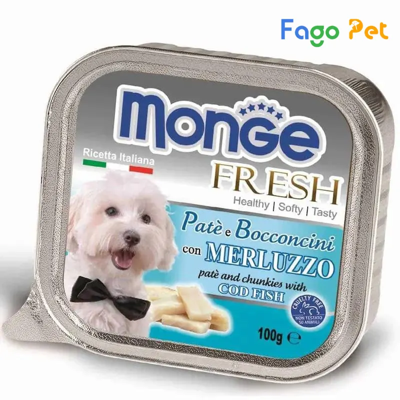 pate cho chó monge vị cá tuyết