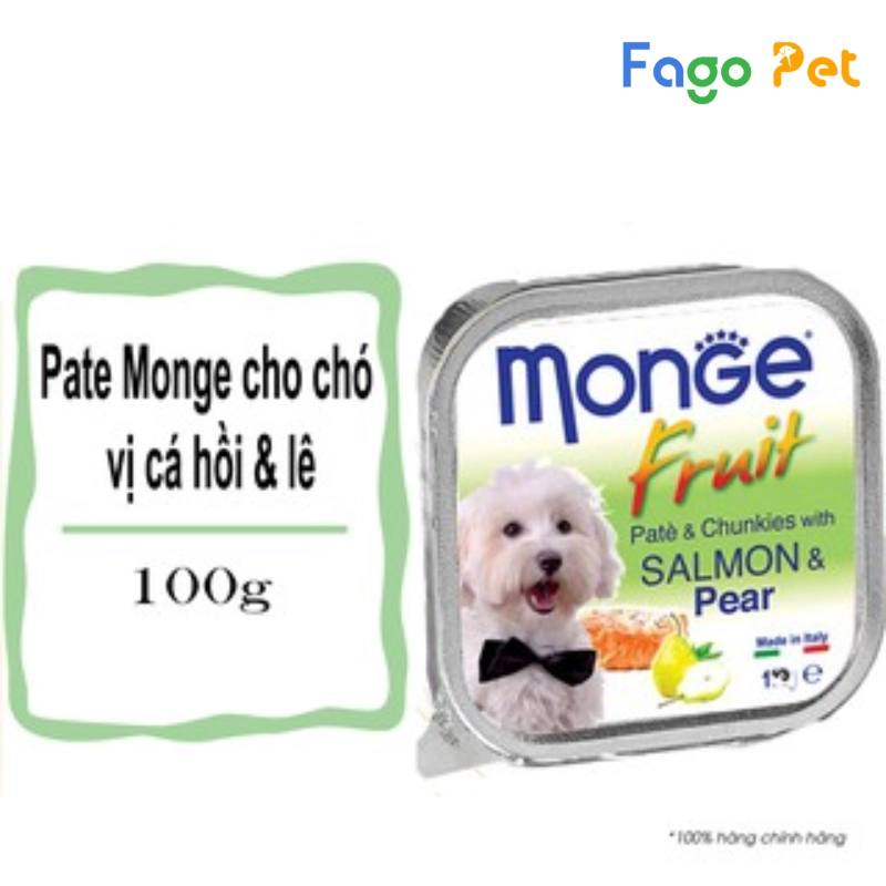 pate cho chó monge vị cá hồi và lê