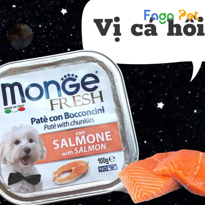 pate cho chó monge vị cá hồi