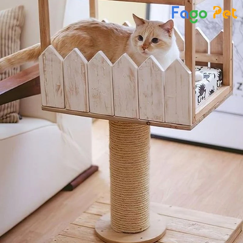Nhà gỗ cho mèo hình chuồng bồ câu