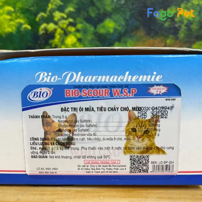 Thuốc tiêu chảy cho chó mèo Bio Scour W.S.P