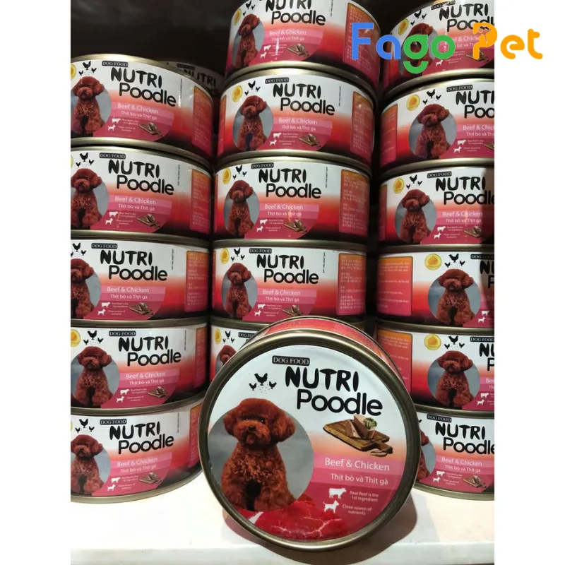 pate cho chó nutri poodle vị thịt bò và thịt gà