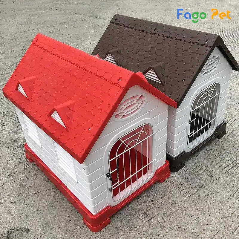 Nhà cho chó ngoài trời bằng nhựa cửa sắt