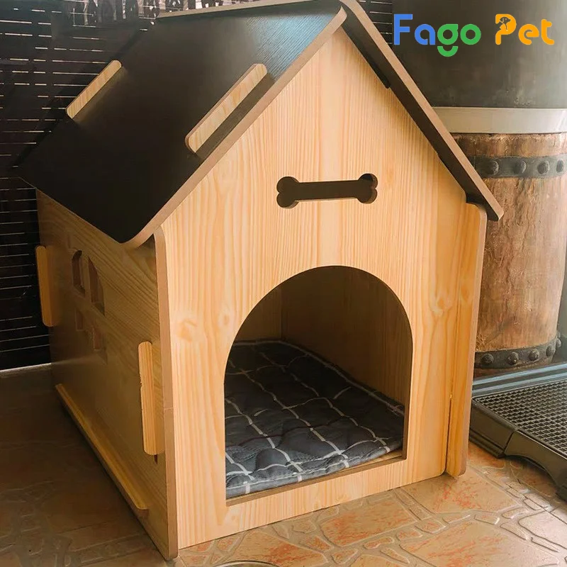 Nhà cho chó Phốc sóc bằng gỗ truyền thống