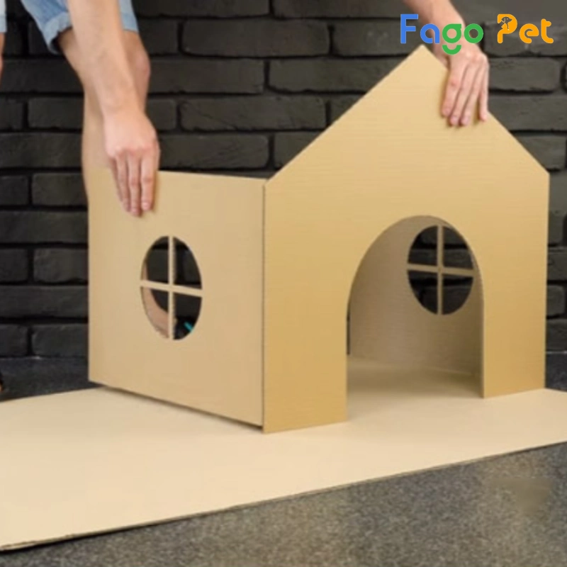  làm nhà cho chó con bằng thùng giấy