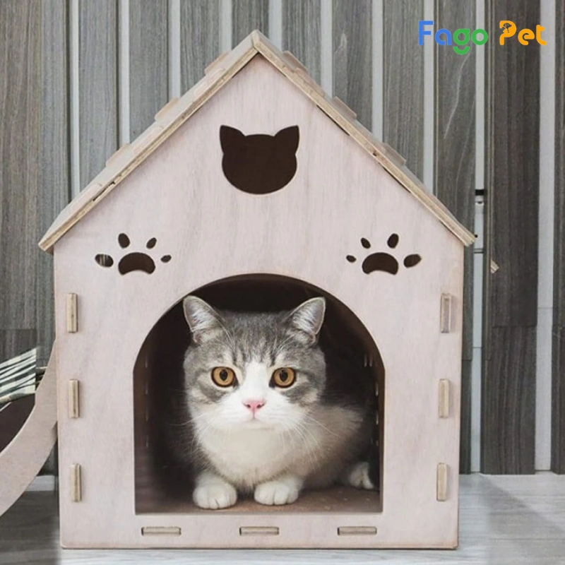  Thiết kế nhà cho mèo bằng gỗ