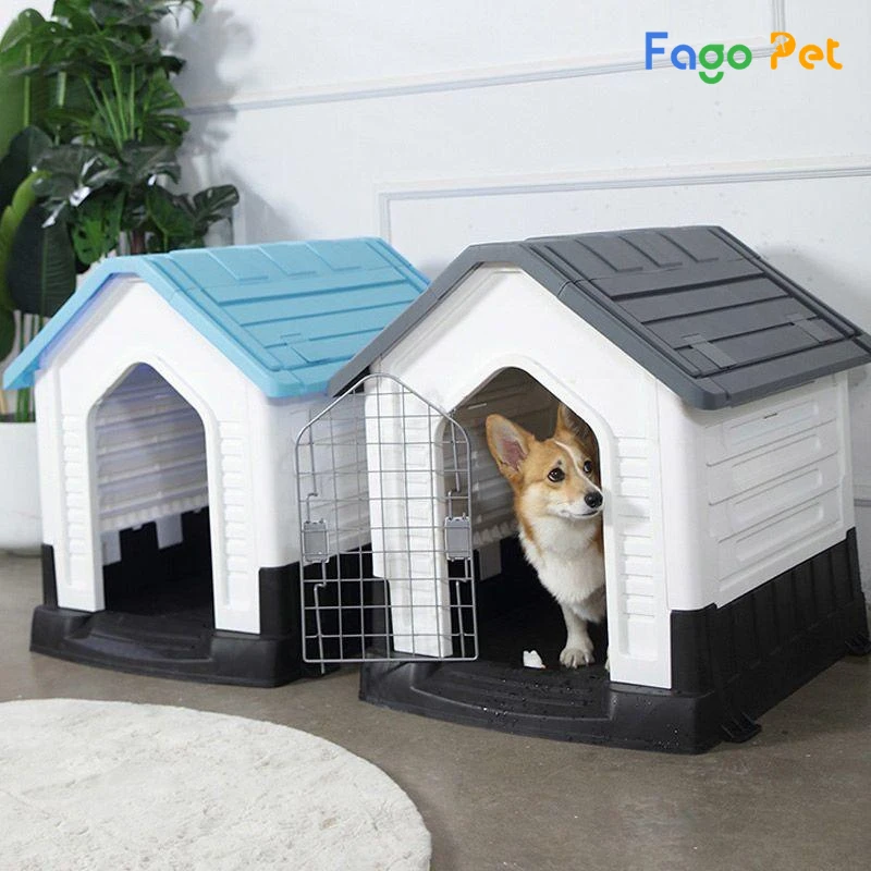 Nhà cho chó ngoài trời bằng nhựa dáng vuông