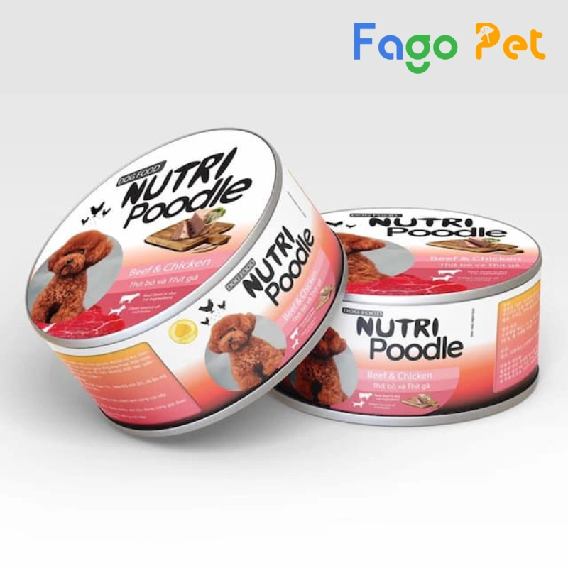 pate cho chó nutri poodle vị thịt bò và thịt gà