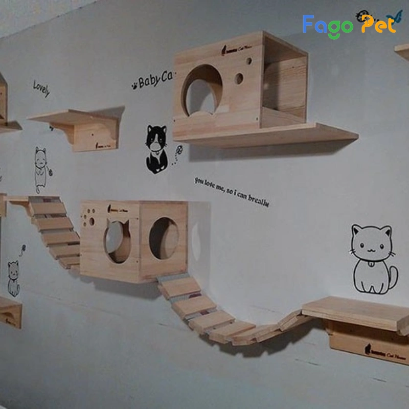 Thiết kế nhà cho mèo dạng nhà trèo tường