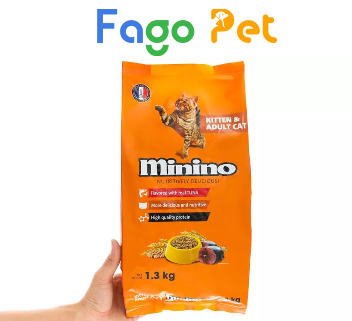 Hạt Minino 1.3kg Thức Ăn Khô Tiện Dụng Cho Các "Bé Mèo"