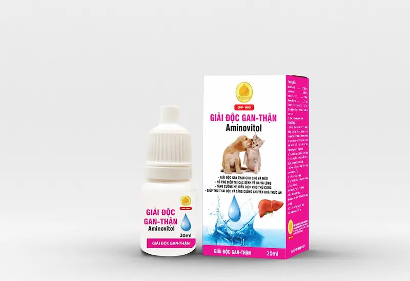 Dung dịch uống giải độc gan thận cho chó và mèo Aminovitol