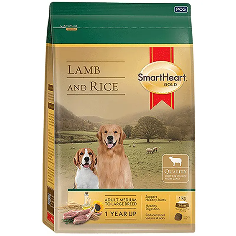 Thức ăn cho chó SmartHeart Gold Dog Food, Lamb & Rice Formula, Adult Medium & Large Breed 1kg