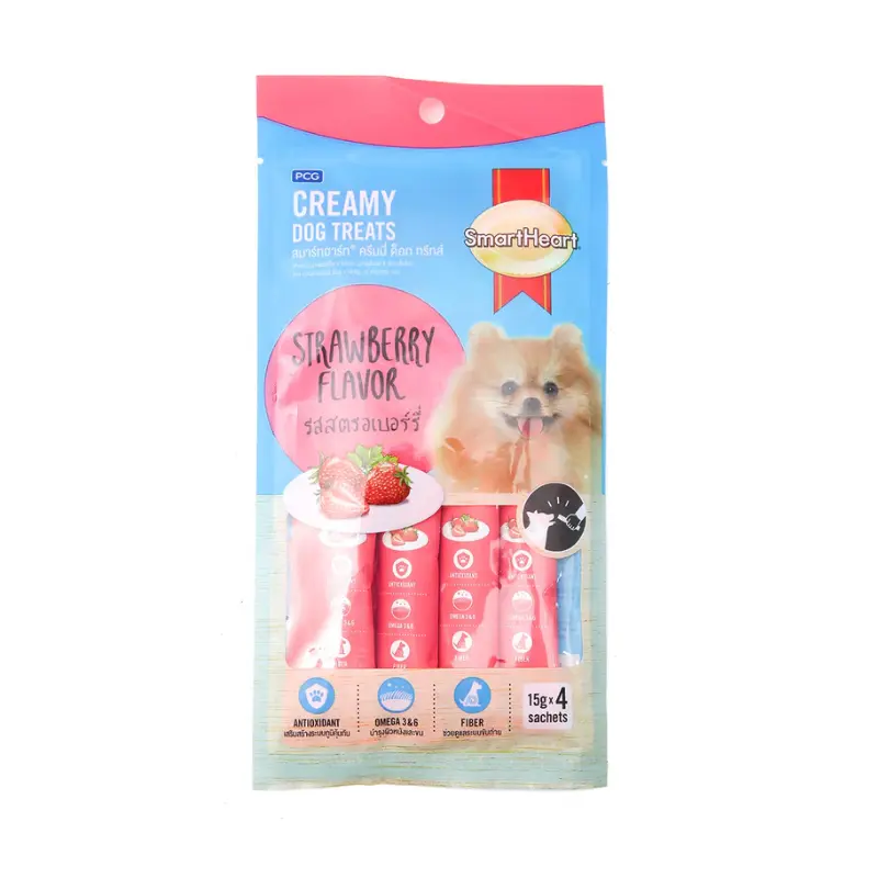 Súp Thưởng Cho Chó SmartHeart Creamy Dog Treats Strawberry Flavor