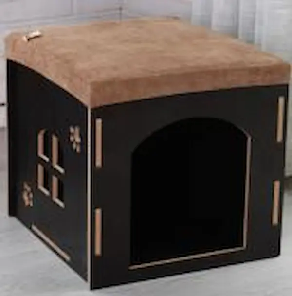 Nhà gỗ vuông cho thú cưng - Đen | Loffepet L:42x40x41cm